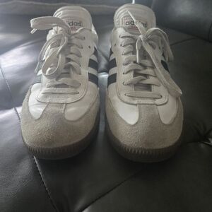 adidas Samba White and Gray Athletic Shoes